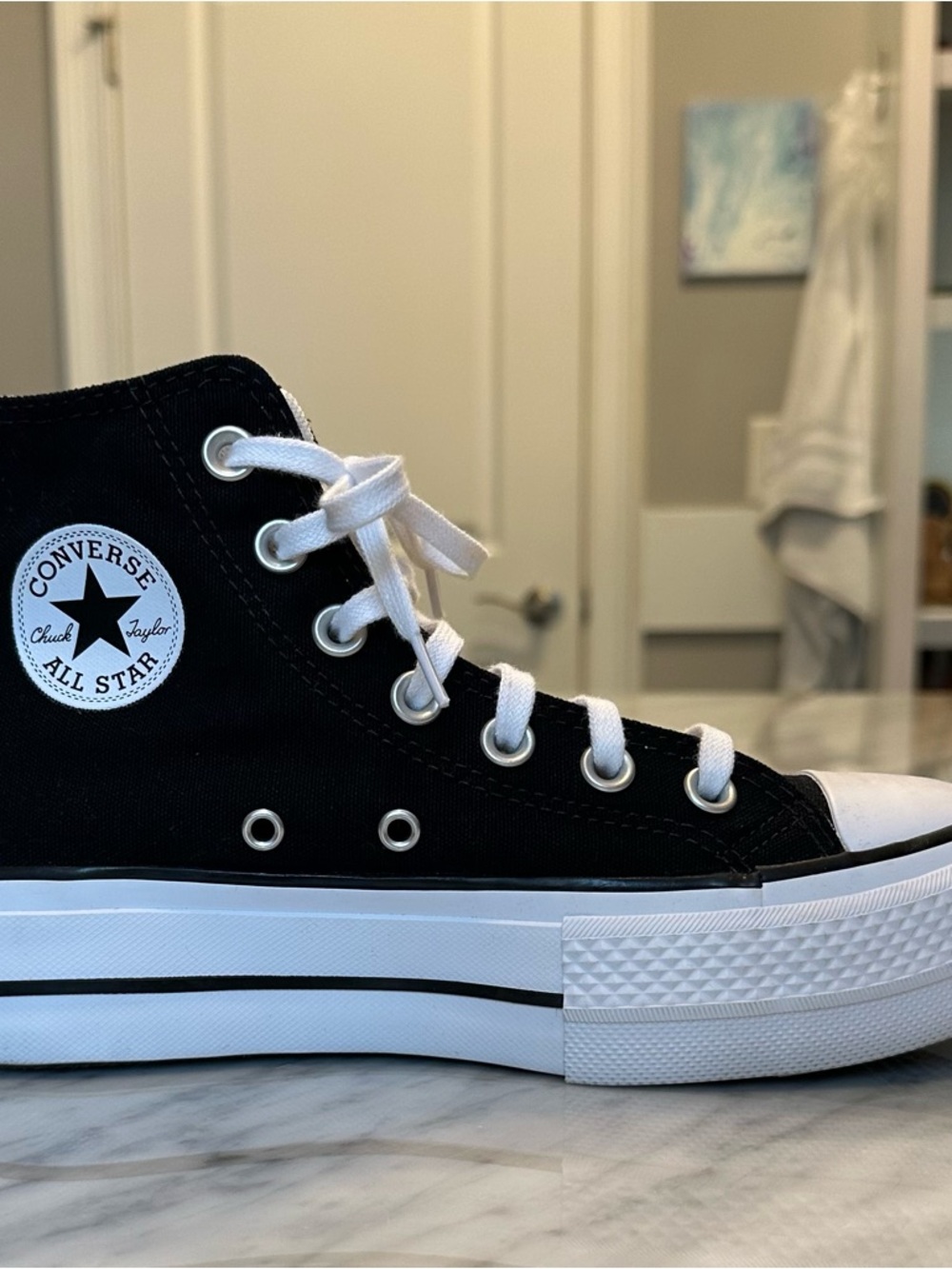 Converse High Top Sneakers in Black and White